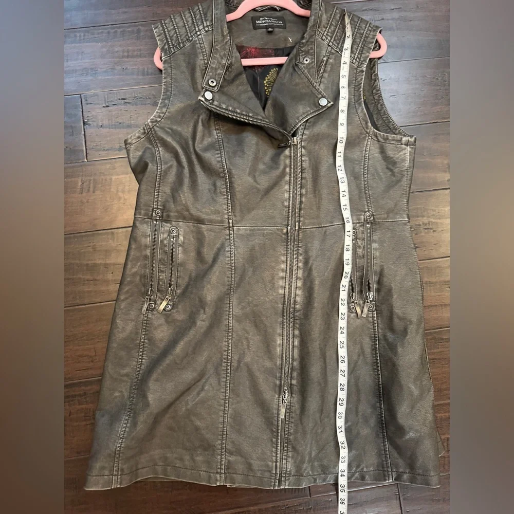 Grey faux leather moto festival sleeveless mini dress size XL sexy fun cool girl - Picture 3 of 10